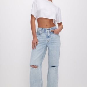 Good American Light Blue Boyfriend Jeans